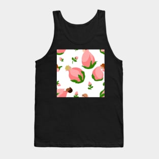 Sleeping Flower Bud Fairies - White Background Tank Top